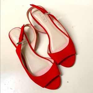 Aldo slingback open toe flats size 5